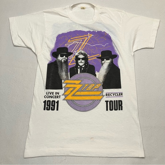 Screen Stars ZZ Top Vintage 1991 Recycler Tour Single Stitch T-Shirt
